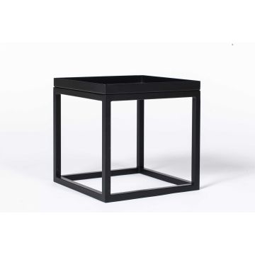 Oakfield Cube: salontafel massief eikenhout zwart