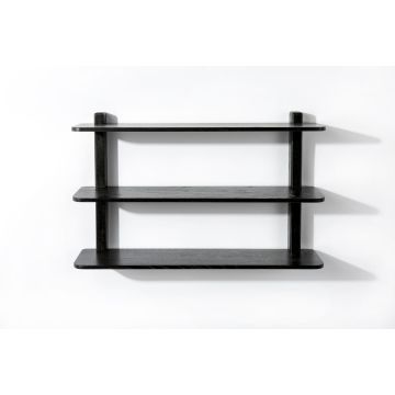 Oakfield Sven: wandschappen massief eikenhout zwart