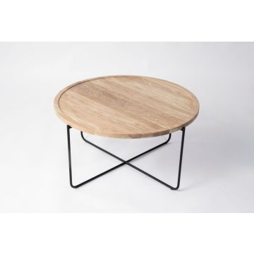 Oakfield Albert: salontafel massief eiken witgelakt 80 cm 